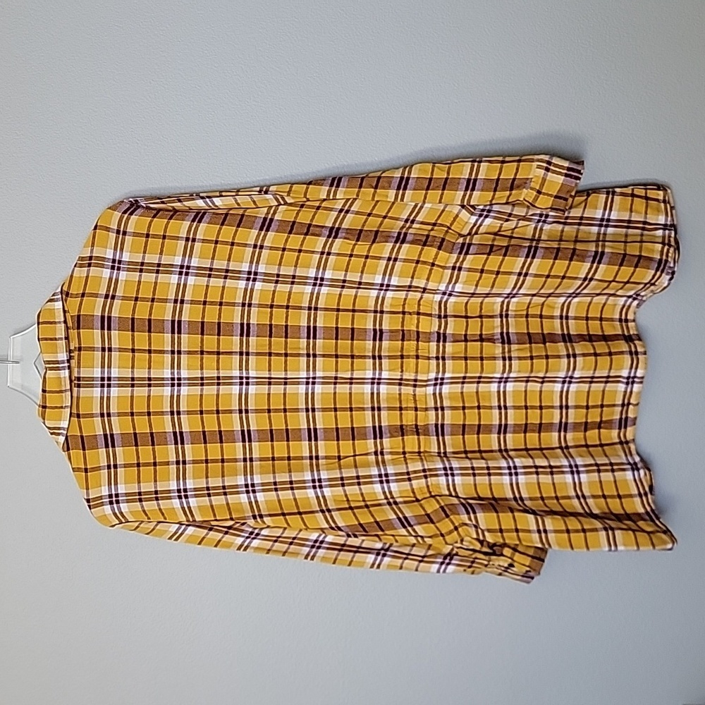 Lane Bryant Plus Size 22/24 Yellow Plaid Button Front Long Sleeve Top - Picture 10 of 11